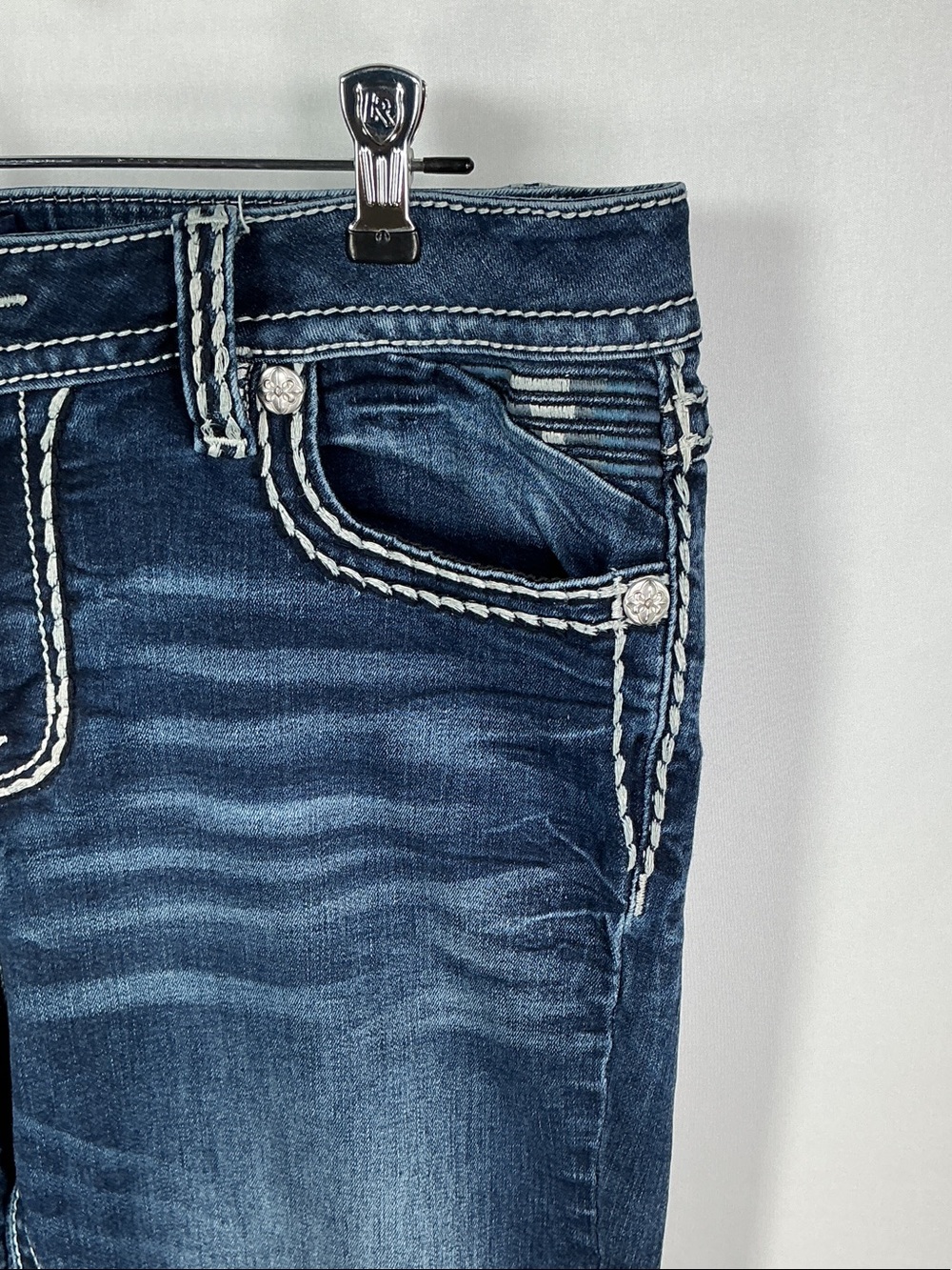 Miss Me Mid Rise Skinny Jeans Embellished Pocket 33 - Picture 7 of 15